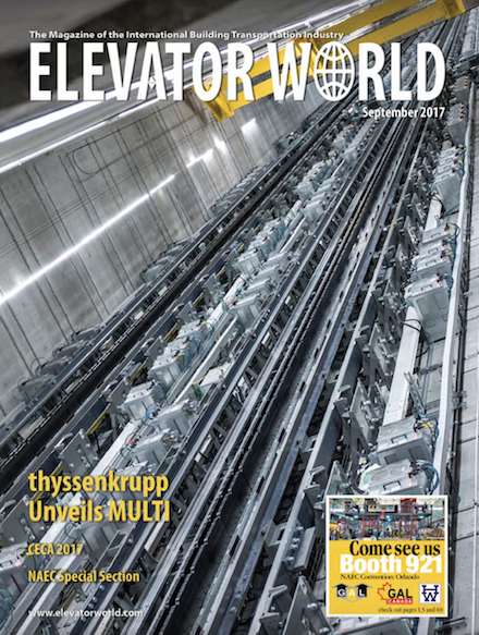 Cover of Elevator World, September 2017 Issue