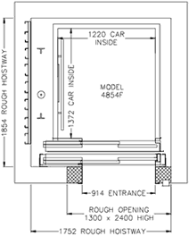 Model 4854F Blueprint Drawing