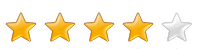 5 stars, 4 coloured gold and one greyed out